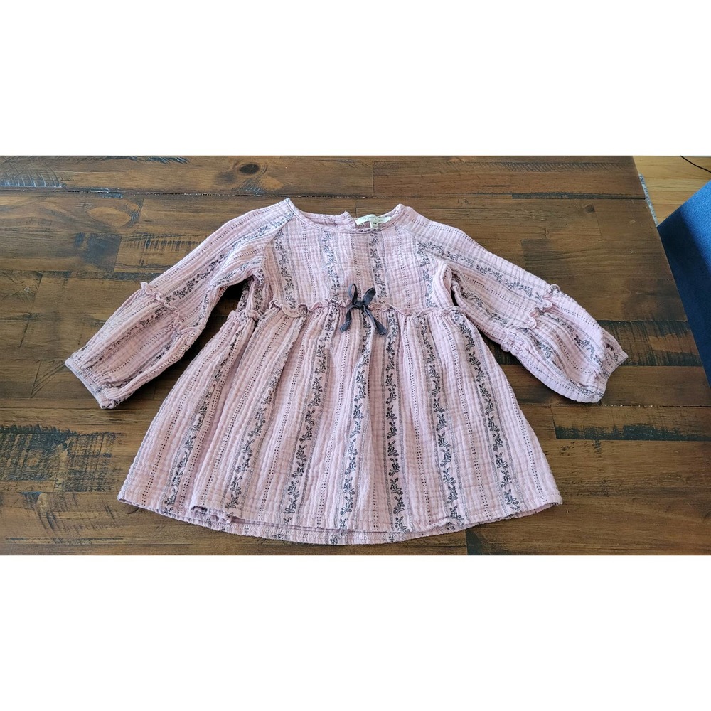 Jessica Simpson Muslin Toddler Dress Size 24M Pink Button Back